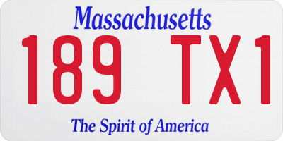 MA license plate 189TX1