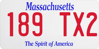 MA license plate 189TX2