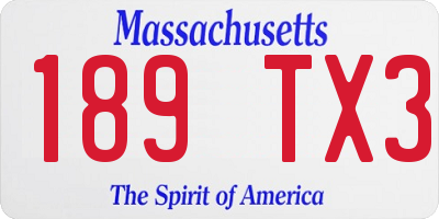 MA license plate 189TX3