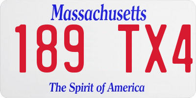 MA license plate 189TX4