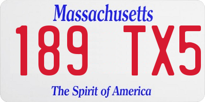 MA license plate 189TX5