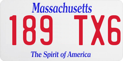 MA license plate 189TX6