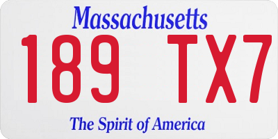 MA license plate 189TX7
