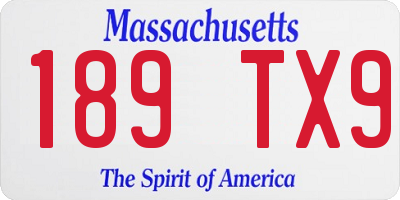 MA license plate 189TX9