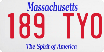 MA license plate 189TY0