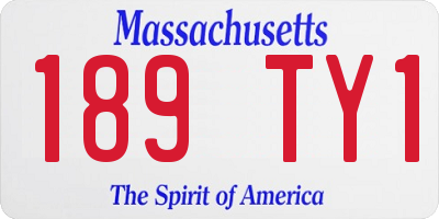 MA license plate 189TY1