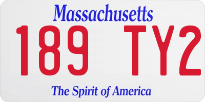 MA license plate 189TY2