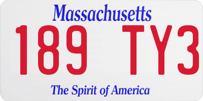 MA license plate 189TY3