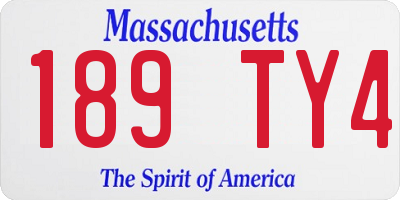 MA license plate 189TY4