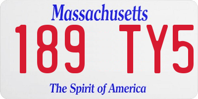 MA license plate 189TY5
