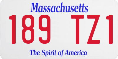 MA license plate 189TZ1