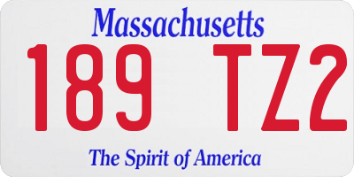 MA license plate 189TZ2