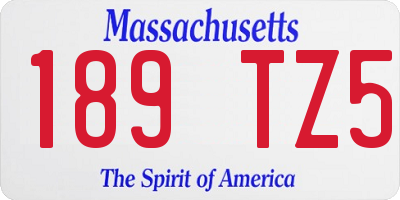 MA license plate 189TZ5