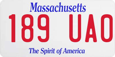 MA license plate 189UA0