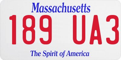 MA license plate 189UA3