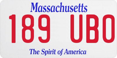 MA license plate 189UB0