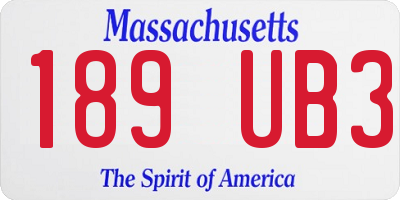 MA license plate 189UB3