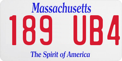 MA license plate 189UB4