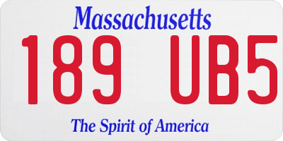 MA license plate 189UB5