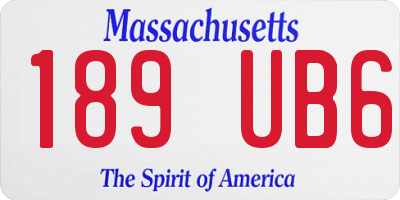 MA license plate 189UB6