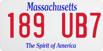 MA license plate 189UB7