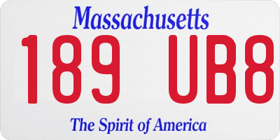 MA license plate 189UB8