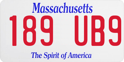 MA license plate 189UB9