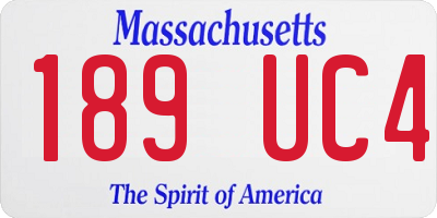 MA license plate 189UC4