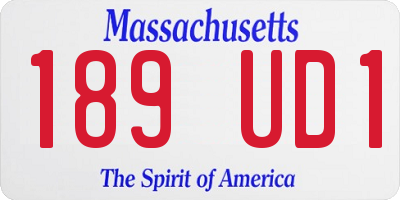 MA license plate 189UD1
