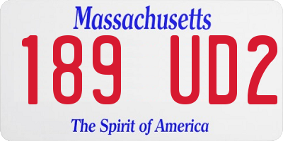 MA license plate 189UD2