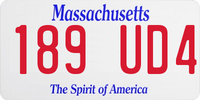 MA license plate 189UD4