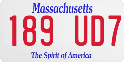 MA license plate 189UD7