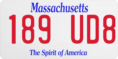 MA license plate 189UD8