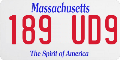 MA license plate 189UD9