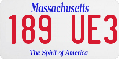 MA license plate 189UE3