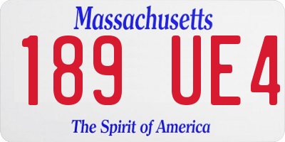 MA license plate 189UE4