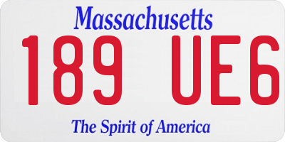 MA license plate 189UE6