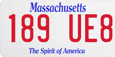 MA license plate 189UE8