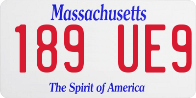MA license plate 189UE9