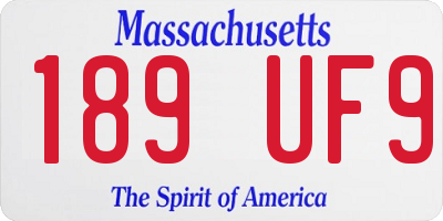 MA license plate 189UF9