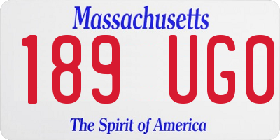 MA license plate 189UG0