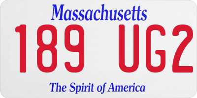 MA license plate 189UG2
