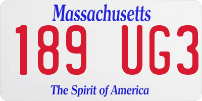 MA license plate 189UG3