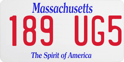 MA license plate 189UG5
