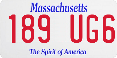 MA license plate 189UG6