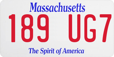 MA license plate 189UG7