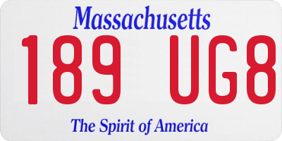 MA license plate 189UG8