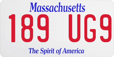 MA license plate 189UG9
