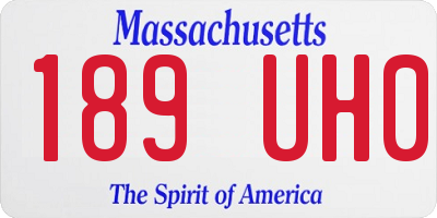 MA license plate 189UH0