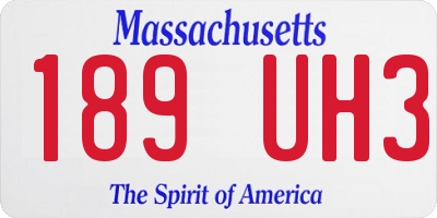 MA license plate 189UH3